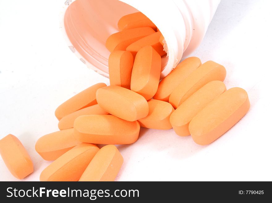 Some pills, capsules in package isolated on white. Bright, and clear.