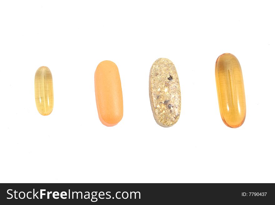 Some pills, capsules in package isolated on white. Bright, and clear.