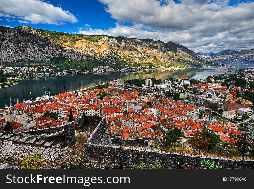 Roofs of old town of Kotor