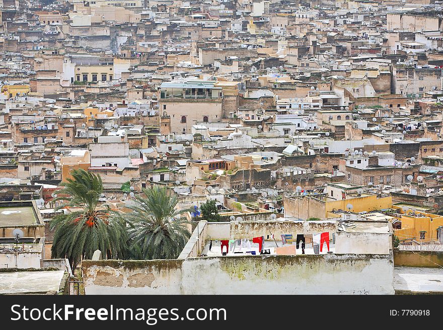 View of Fez medina (Old town of Fes), Morocco