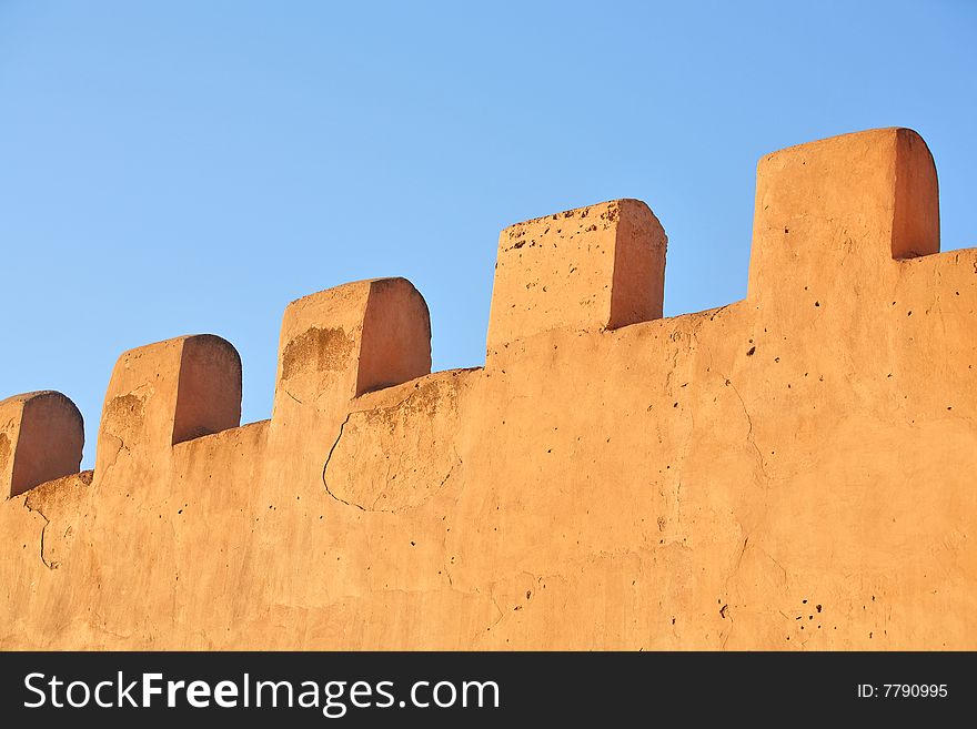 Fortress wall in Moroccan town of Essaouira