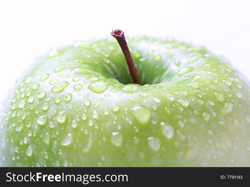 Fresh green apple with water drops. Fresh green apple with water drops