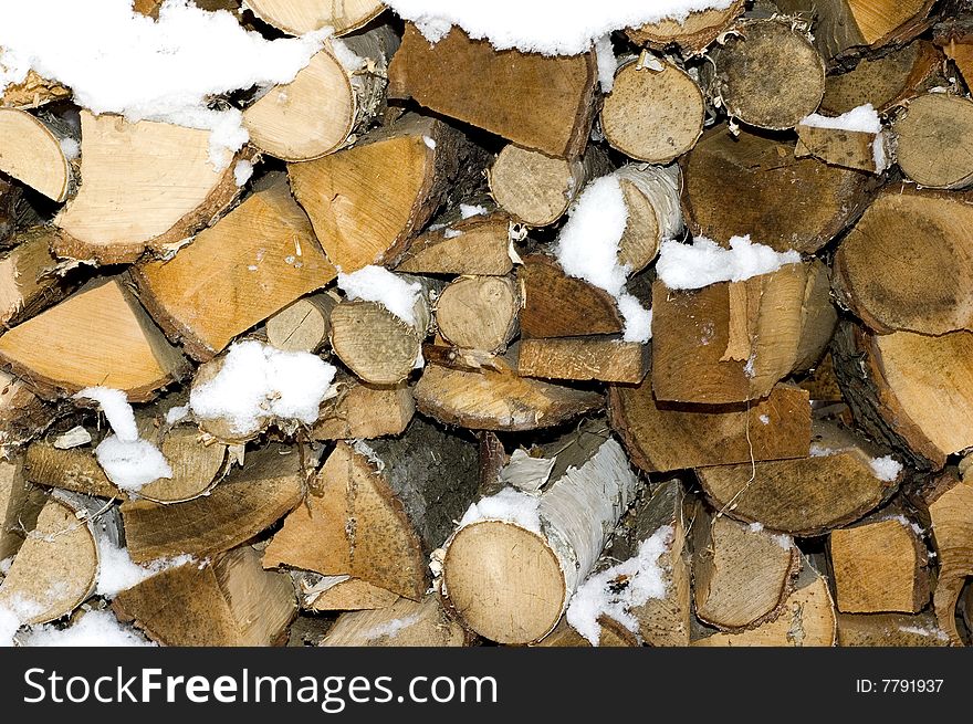 scrap of timbers under snow