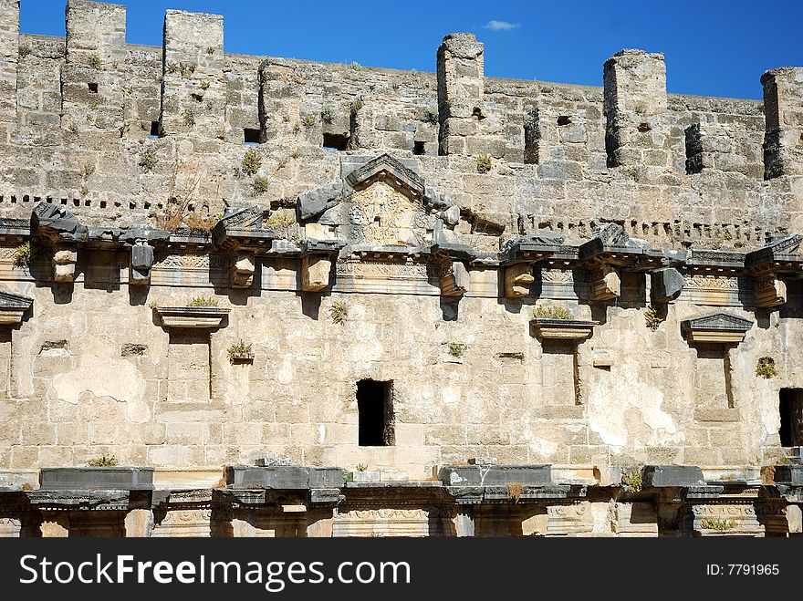 Historical arena Aspendos in Turkey. Historical arena Aspendos in Turkey