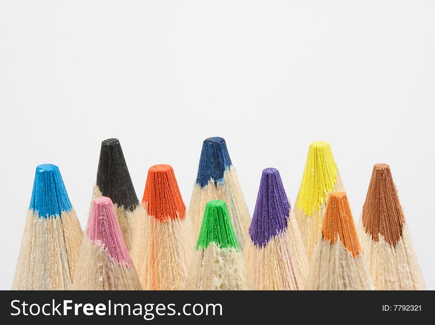 Image Of Colored Pencils On White