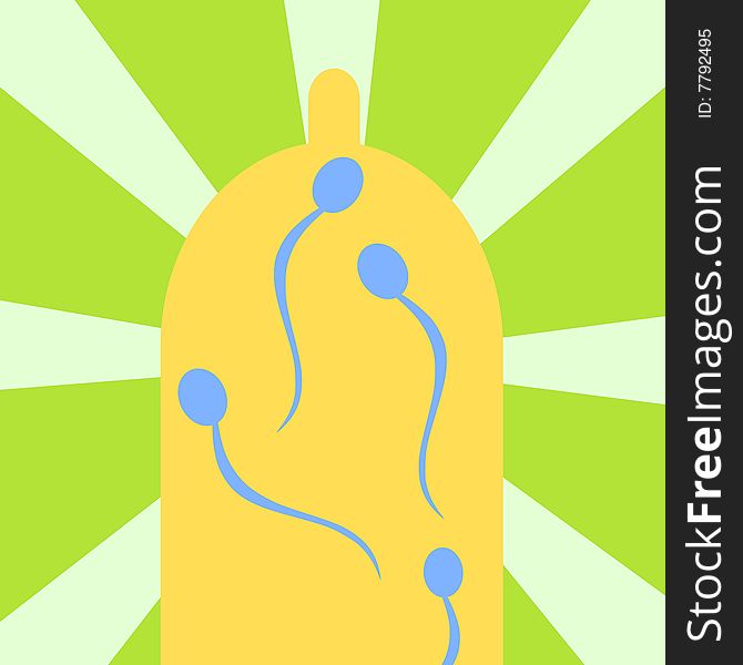 An illustration of a condom. An illustration of a condom