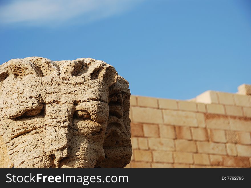 Ruins of an ancient Caesaria, city - a residence of Pontius Pilate, the procurator of Judea. Ruins of an ancient Caesaria, city - a residence of Pontius Pilate, the procurator of Judea