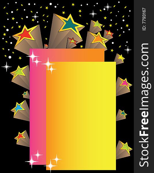Vintage stars are featured in an abstract background illustration. Vintage stars are featured in an abstract background illustration.