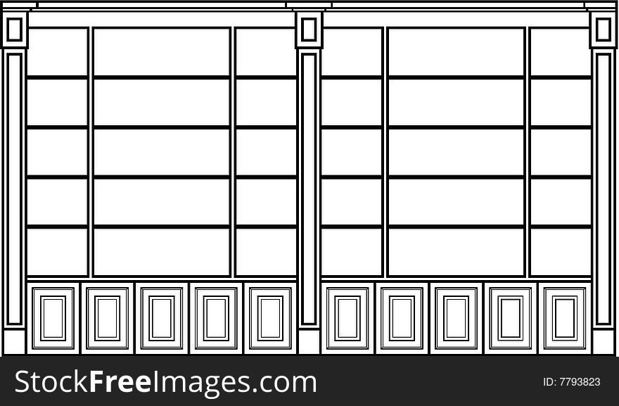 Bookshelves vector high resolution , shelves with doors