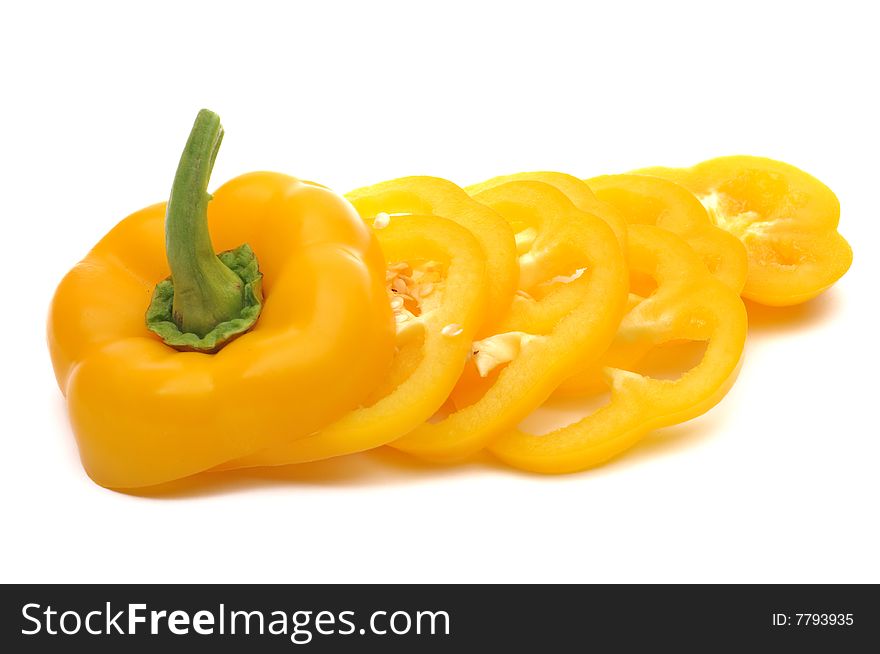 Bright colorful pepper isolated on white