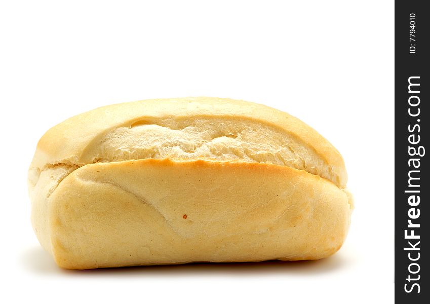 The soft, fresh bun from white flour isolated on a white background.