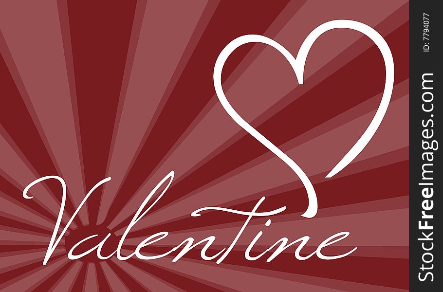 Valentine background with heart on red