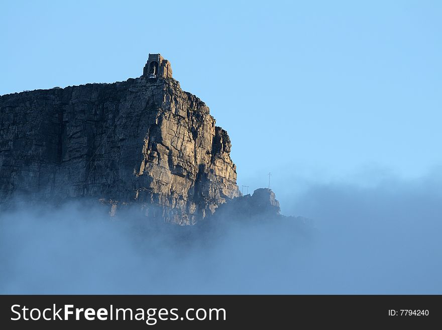 The upper cable car station on top of Table Mountain.