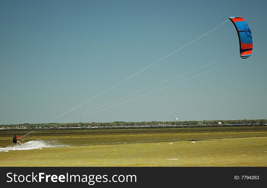 Kite surfer photographed on the West Coast of Florida.