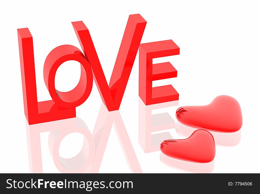 Valentine card isolated in white background