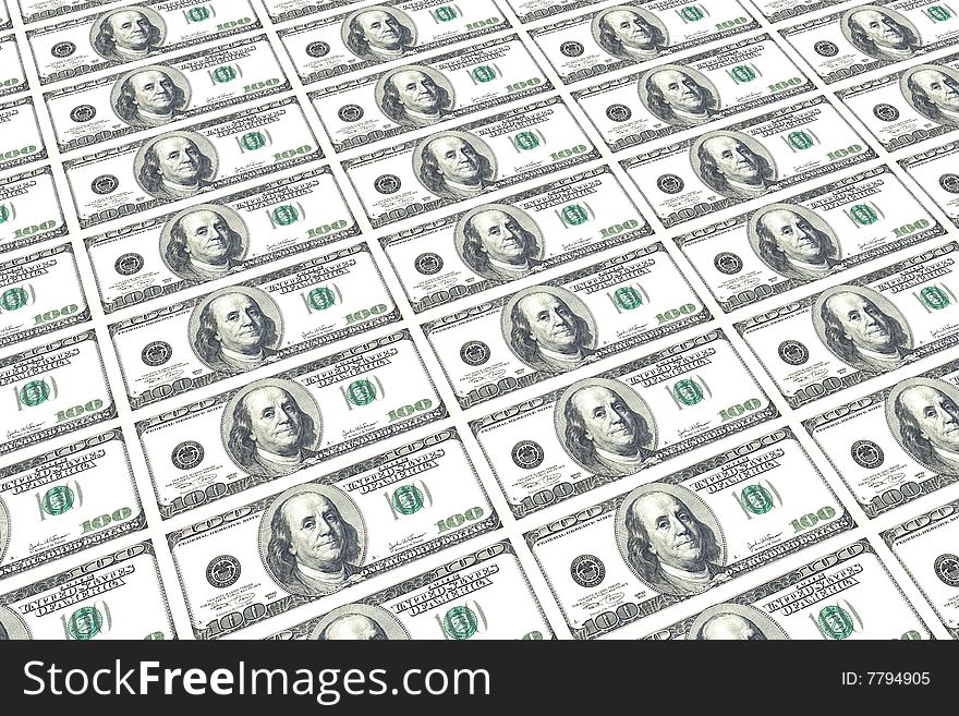 Money background isolated in the white background