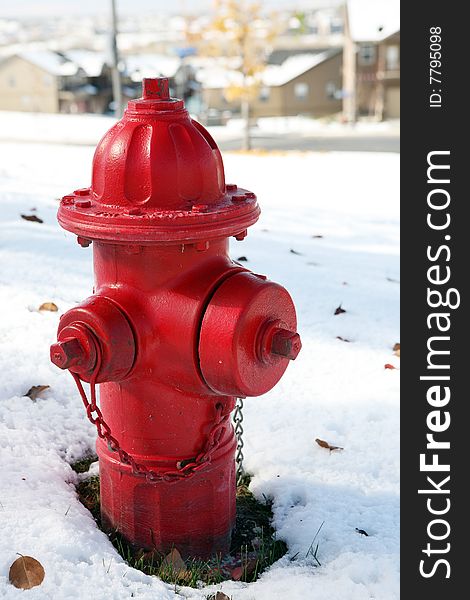 Fire hydrant on the snow
