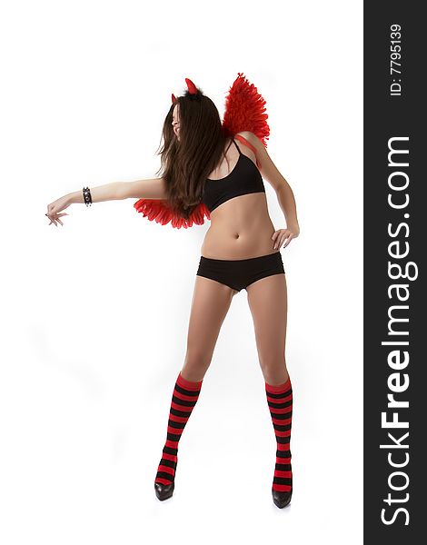 Image of the girl with red devil wings