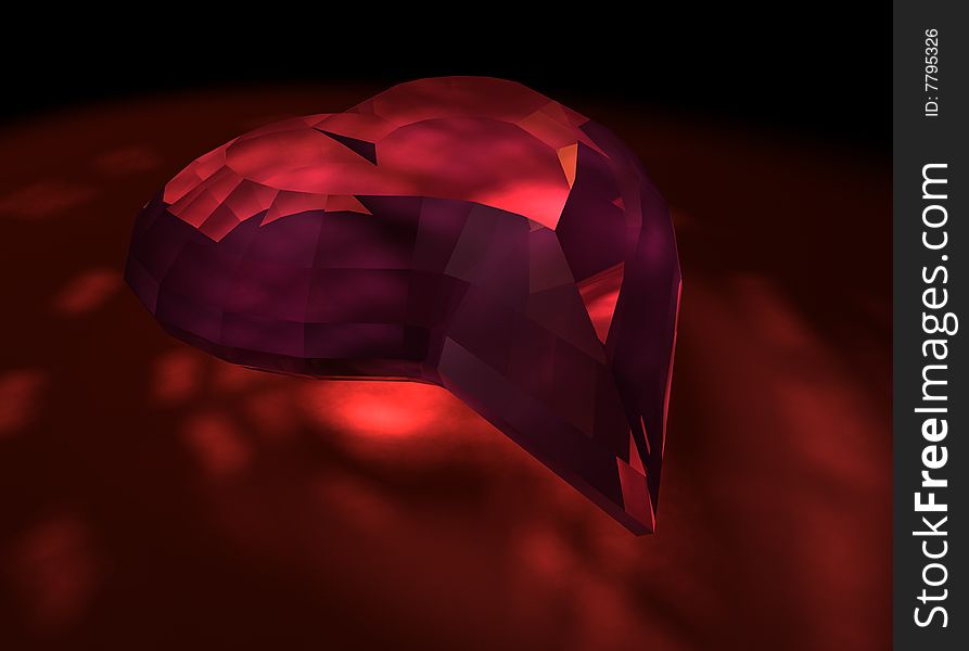 3d render of crystal heart