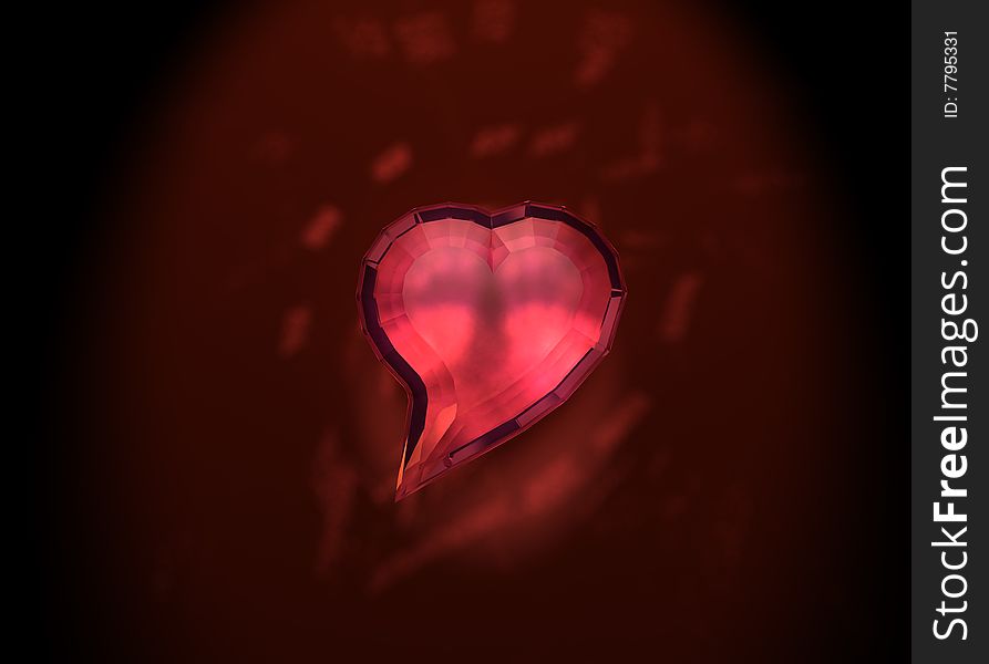 3d render of crystal heart