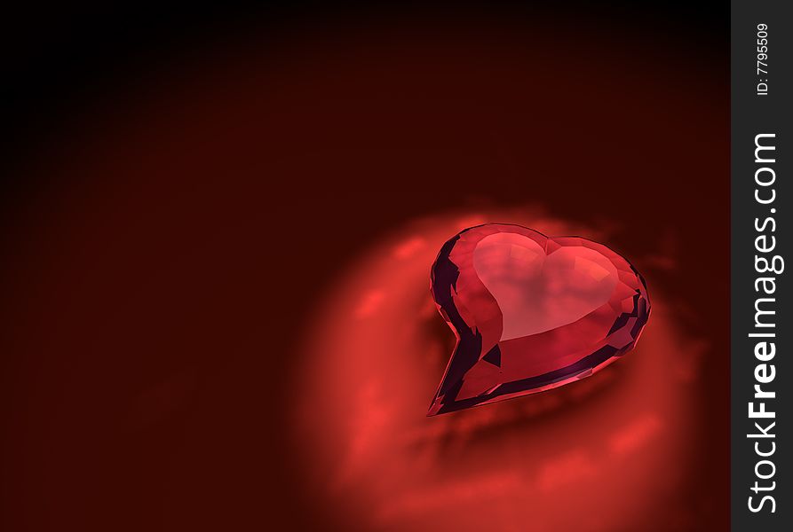 3d render of crystal heart