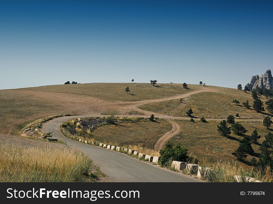 Twisting Road In The Crimean Mountains