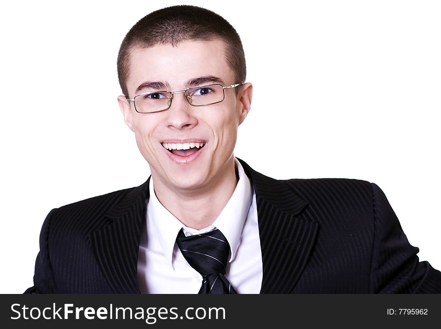 Wildly Laughing Businessman