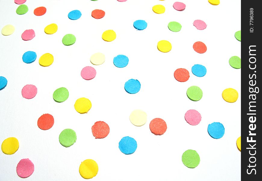 Isolated confetti, colored festive background