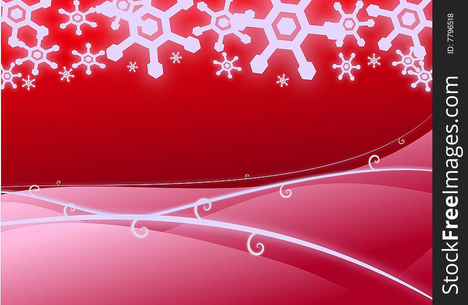 Vector illustration of a winter snowscape in red. Vector illustration of a winter snowscape in red.