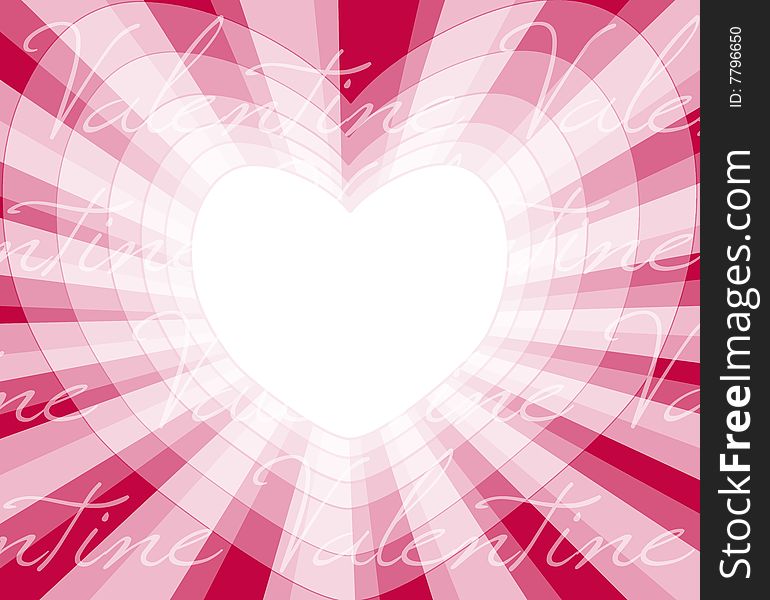 Valentine background with hearts on red