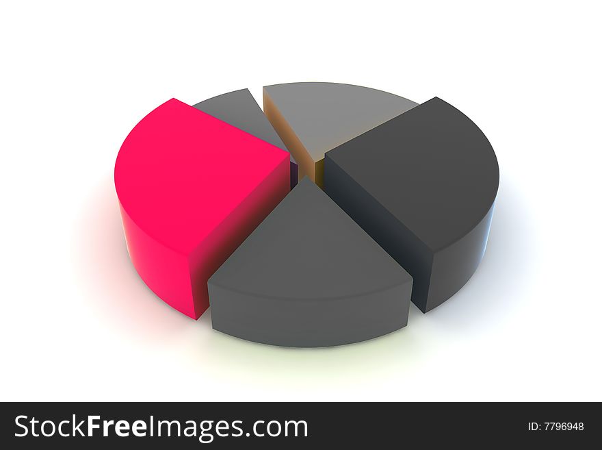 Statistics - 3d isolated diagram on white. Statistics - 3d isolated diagram on white