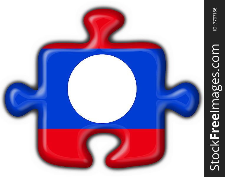 Laos button flag - 3d made. Laos button flag - 3d made