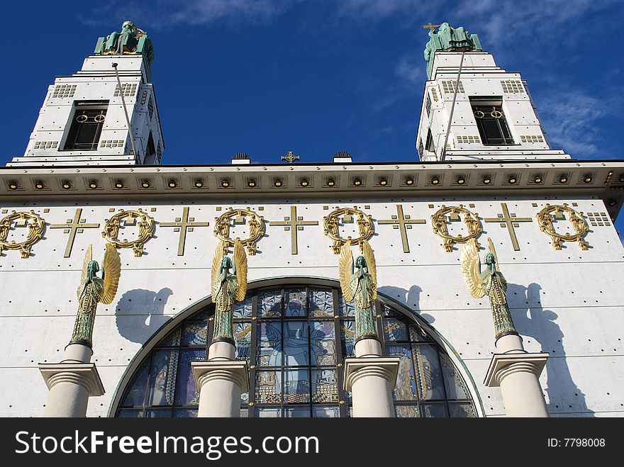 The Otto-Wagner-Church in Vienna, Austria. The Otto-Wagner-Church in Vienna, Austria.