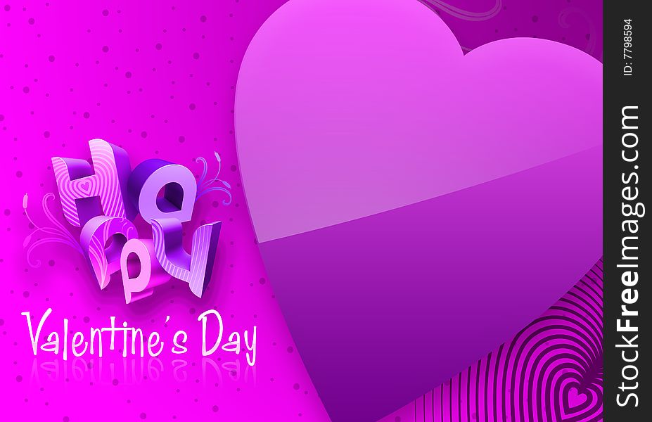 Violet Valentine s Day Illustrated Heart