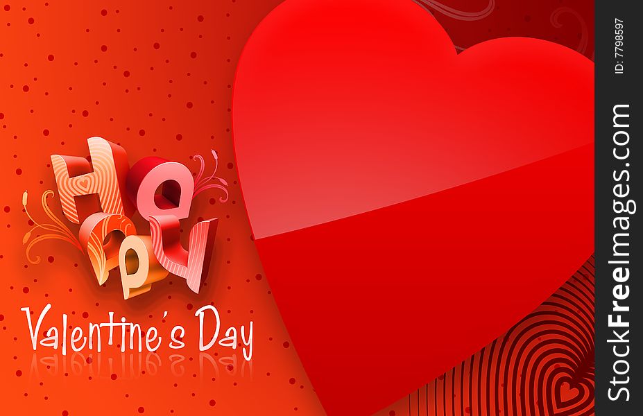 Red Valentine's Day Illustrated Heart over a red gradient background.