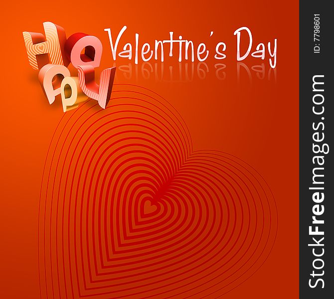 3d typography Illustration of Happy Valentine's Day over a red and orange gradient background. 3d typography Illustration of Happy Valentine's Day over a red and orange gradient background.