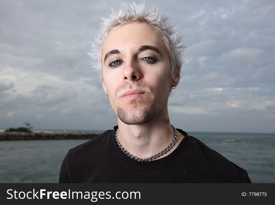 Headshot of a young teenage male. Headshot of a young teenage male