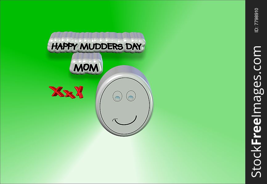 Kids card for mudders day in 3d. Kids card for mudders day in 3d