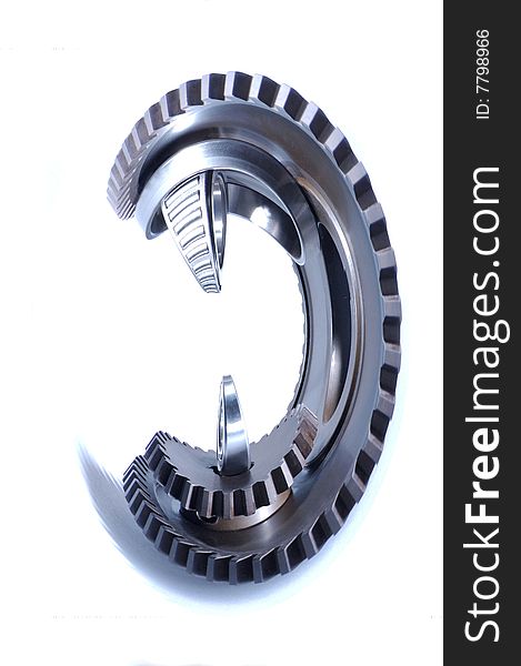 Distorted curved gears and bearings. Distorted curved gears and bearings