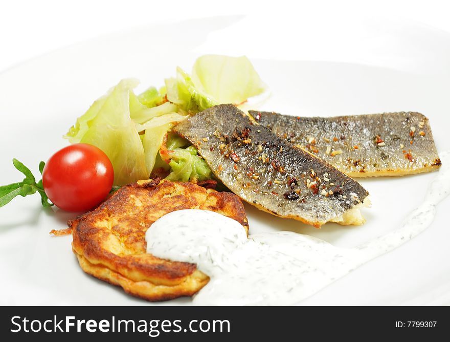 Smoked Fish Fillet with Cabbage Salad