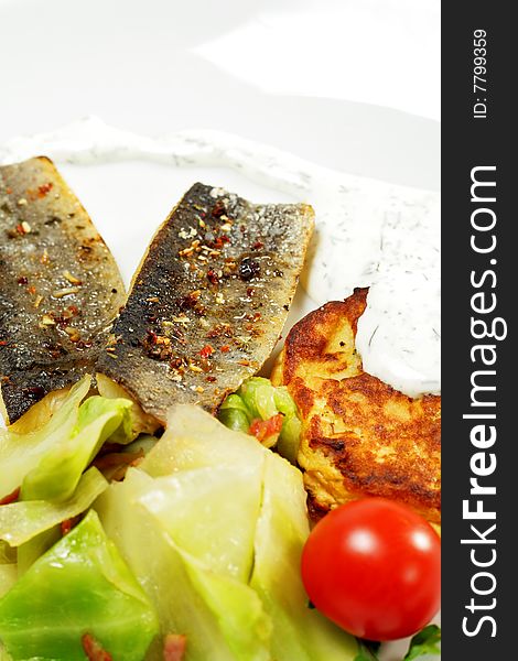 Smoked Fish Fillet With Salad