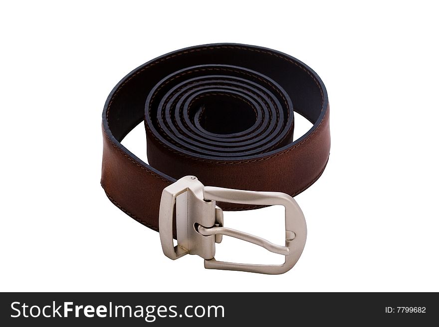 Belt into a spiral on white background