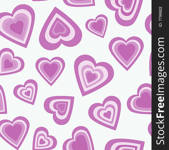 Seamless valentine pattern with pink hearts