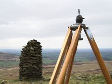 Old Tripod On Hilltop Stock Photo Old Tripod On Hilltop Stock Photo