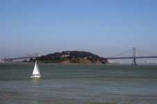 Bay Bridge And Sailboat Royalty Free Stock Photo Bay Bridge And Sailboat Royalty Free Stock Photo