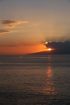 Sun Down Over Gomera Royalty Free Stock Image Sun Down Over Gomera Royalty Free Stock Image