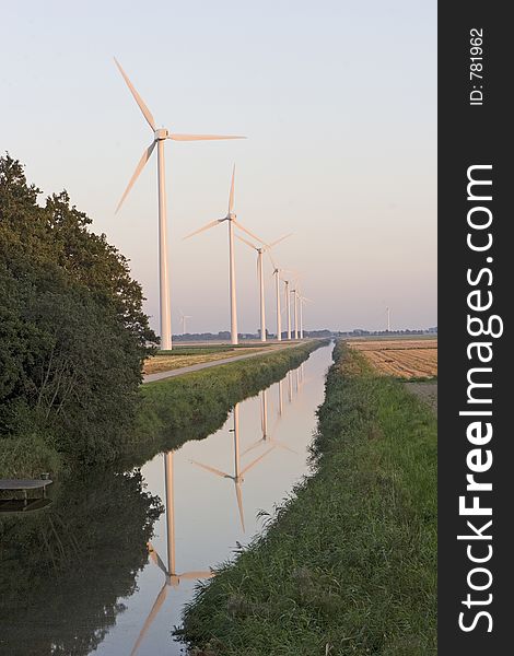 Windturbines in polder Wieringermeeer, Holland. Windturbines in polder Wieringermeeer, Holland