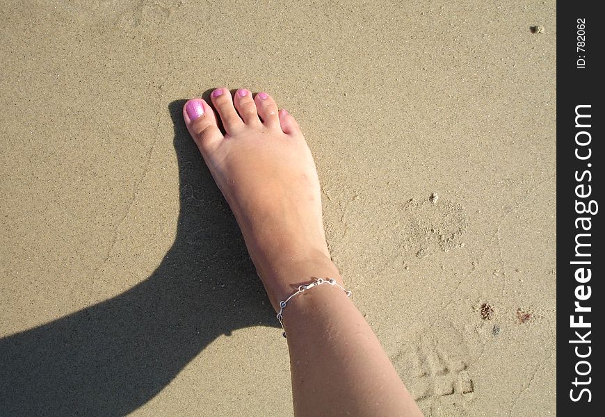 Leg on the beach