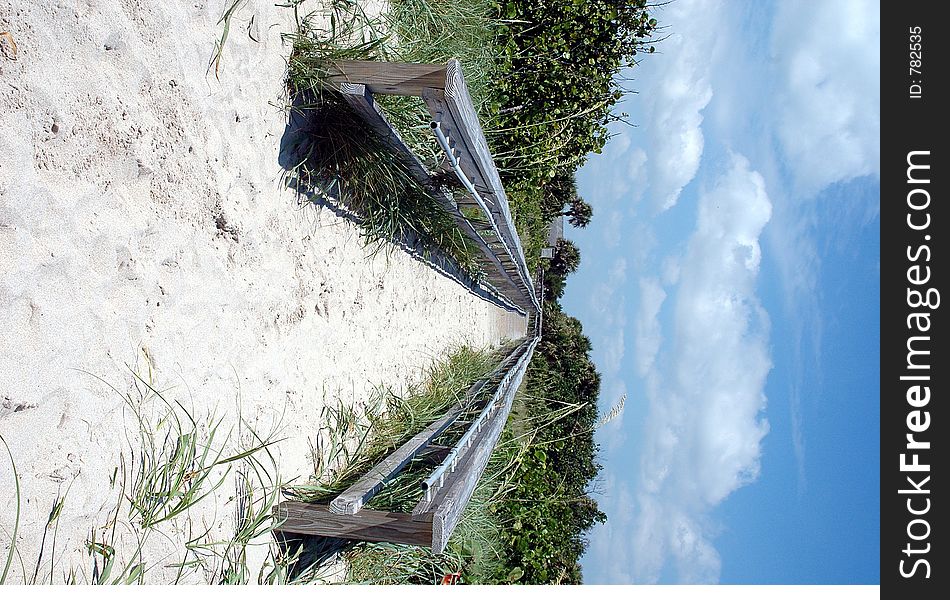 Photographed a beach walkway in Florida.