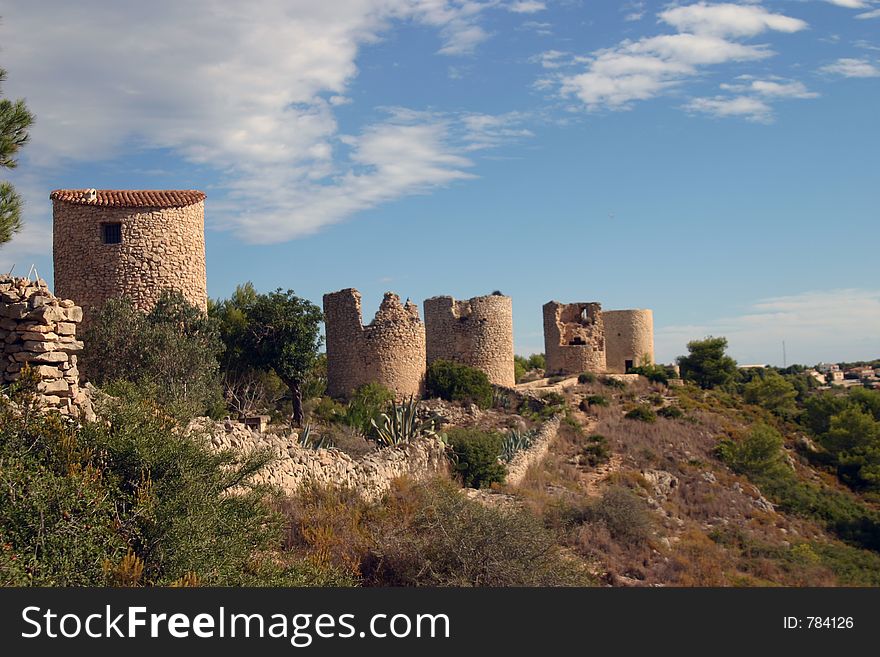 Turrets in Spain, a landmark around Javea southern Spain